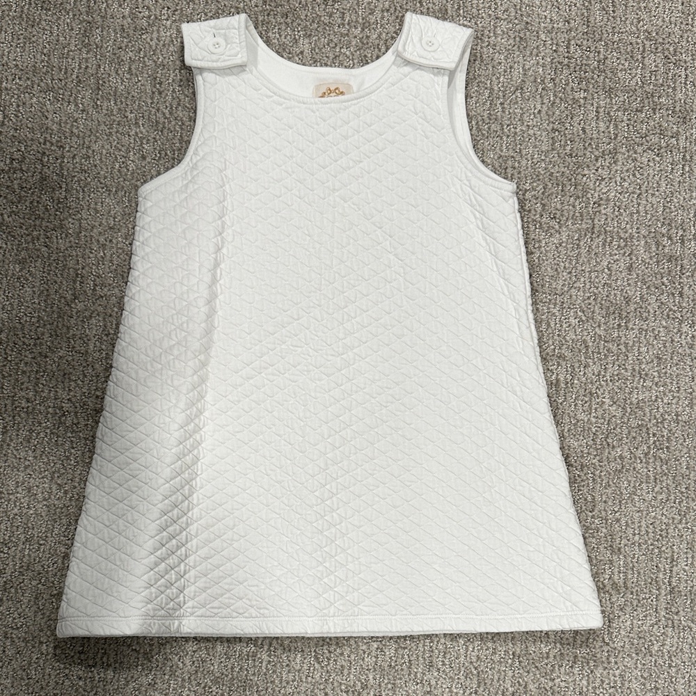 The Beaufort Bonnet Company White Quilted A-Line Kids Dress